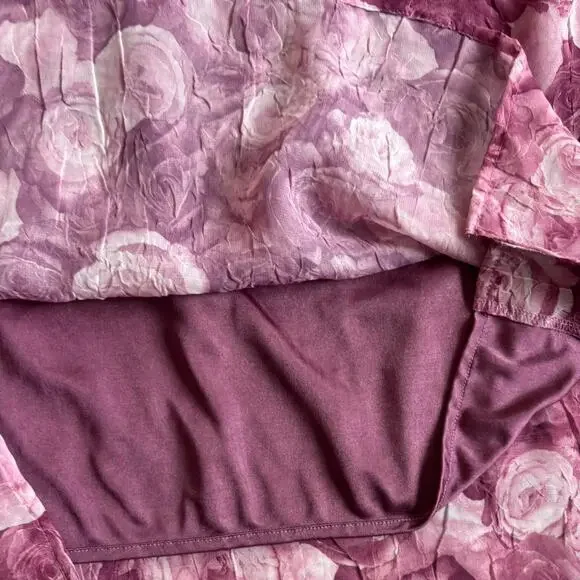 90s Sag Harbor Pink Rose Wrap Midi Skirt – Cottagecore FloralXXL - Picture 6 of 8